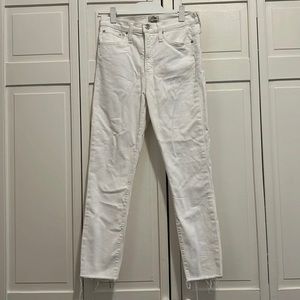 Jcrew 10” High Rise Toothpick Jeans in white Wash, Size 28